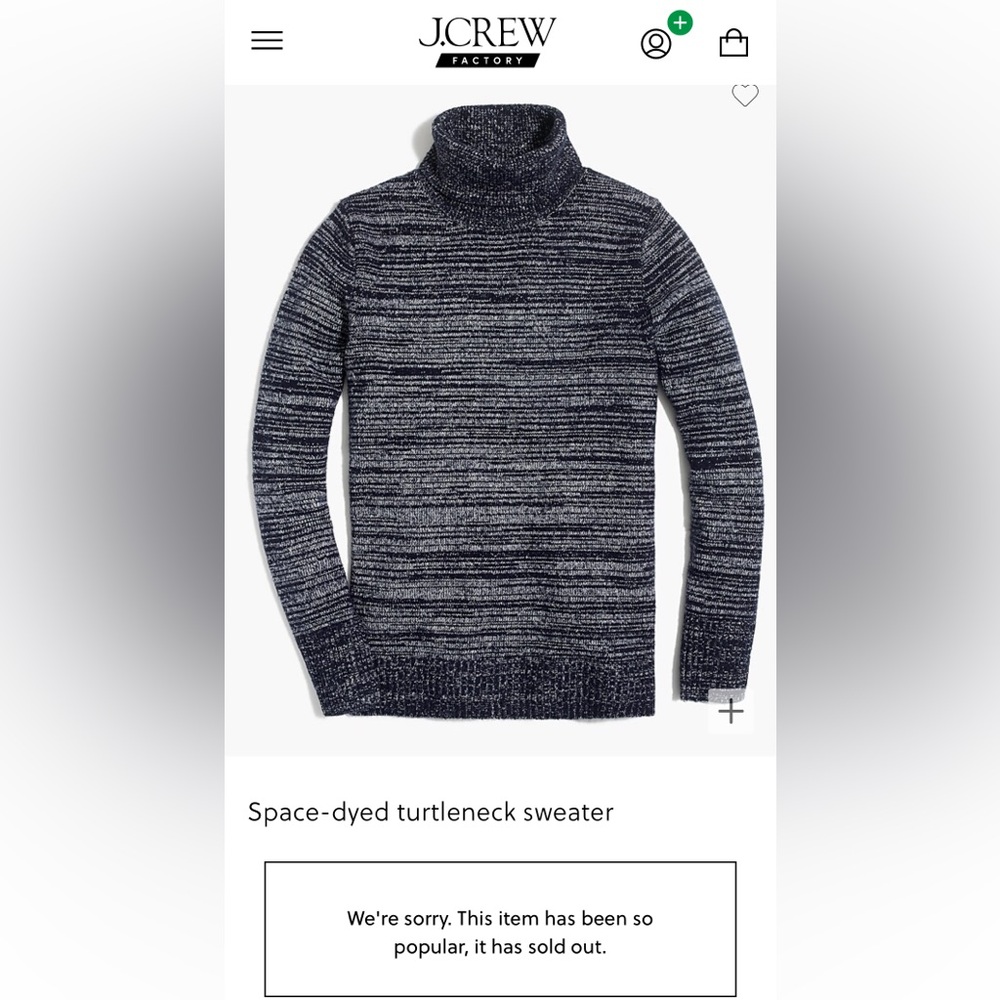 JCrew Space-dyed turtleneck sweater